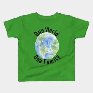 One World One Family Kids T-Shirt